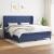 Pat box spring cu saltea, albastru, 200x200 cm, textil GartenMobel Dekor