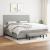 Pat box spring cu saltea, gri deschis, 200x200 cm, textil GartenMobel Dekor