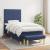 Pat box spring cu saltea, albastru, 100x200 cm, textil GartenMobel Dekor
