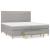 Pat box spring cu saltea, gri deschis, 200x200 cm, textil GartenMobel Dekor
