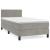 Pat box spring cu saltea, gri deschis, 90x200 cm, catifea GartenMobel Dekor
