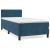 Pat box spring cu saltea, albastru închis, 100x200 cm, catifea GartenMobel Dekor