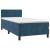 Pat box spring cu saltea, albastru închis, 100x200 cm, catifea GartenMobel Dekor
