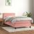Pat box spring cu saltea, roz, 100x200 cm, catifea GartenMobel Dekor