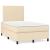 Pat box spring cu saltea, crem, 120x200 cm, textil GartenMobel Dekor