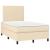 Pat box spring cu saltea, crem, 120x200 cm, textil GartenMobel Dekor