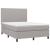Pat box spring cu saltea, gri deschis, 140x190 cm, textil GartenMobel Dekor
