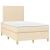 Pat box spring cu saltea, crem, 120x200 cm, textil GartenMobel Dekor