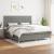 Pat box spring cu saltea, gri închis, 200x200 cm, textil GartenMobel Dekor