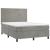 Pat box spring cu saltea, gri deschis, 140x190 cm, catifea GartenMobel Dekor
