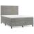 Pat box spring cu saltea, gri deschis, 140x200 cm, catifea GartenMobel Dekor