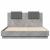 Cadru de pat cu tăblie gri beton 140x200 cm lemn prelucrat GartenMobel Dekor