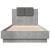 Cadru de pat cu tăblie gri beton 100x200 cm lemn prelucrat GartenMobel Dekor