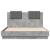 Cadru de pat cu tăblie gri beton 135x190 cm lemn prelucrat GartenMobel Dekor