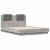 Cadru de pat cu tăblie gri beton 135x190 cm lemn prelucrat GartenMobel Dekor