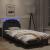 Cadru de pat cu lumini LED, negru, 80x200 cm, piele ecologică GartenMobel Dekor
