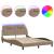 Cadru de pat cu LED, cappuccino, 120x200 cm, piele ecologică GartenMobel Dekor