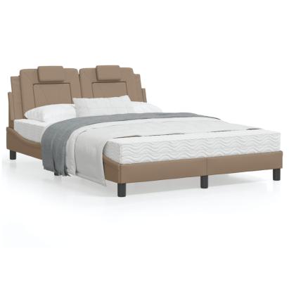 Cadru de pat cu LED, cappuccino, 120x200 cm, piele ecologică GartenMobel Dekor
