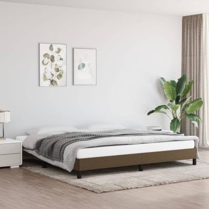 Cadru de pat, maro închis, 200x200 cm, material textil GartenMobel Dekor