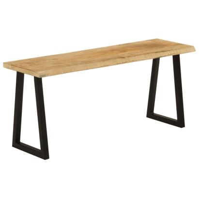 Banchetă cu margini naturale 105 cm, lemn masiv de mango GartenMobel Dekor