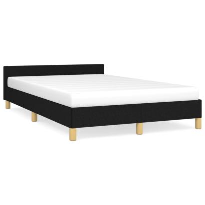 Cadru de pat cu tăblie, negru, 120x190 cm, material textil GartenMobel Dekor