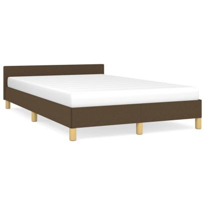 Cadru de pat cu tăblie, maro închis, 120x190cm, material textil GartenMobel Dekor