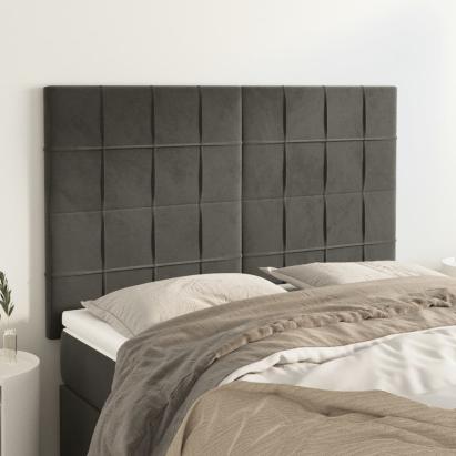 Tăblii de pat, 4 buc, gri închis, 72x5x78/88 cm, catifea GartenMobel Dekor