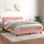 Pat box spring cu saltea, roz, 140x190 cm, catifea GartenMobel Dekor