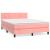 Pat box spring cu saltea, roz, 140x190 cm, catifea GartenMobel Dekor