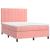 Pat box spring cu saltea, roz, 140x190 cm, catifea GartenMobel Dekor