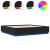 Cadru de pat cu lumini LED, negru, 200x200 cm, lemn prelucrat GartenMobel Dekor