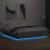 Cadru de pat cu lumini LED gri beton 200x200 cm lemn prelucrat GartenMobel Dekor
