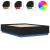 Cadru de pat cu lumini LED, negru, 150x200 cm, lemn prelucrat GartenMobel Dekor