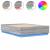 Cadru de pat cu lumini LED gri sonoma 150x200 cm lemn prelucrat GartenMobel Dekor