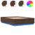 Cadru de pat cu lumini LED stejar maro 150x200cm lemn prelucrat GartenMobel Dekor