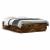 Cadru pat cu lumini LED stejar fumuriu 140x200cm lemn prelucrat GartenMobel Dekor