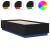 Cadru de pat cu lumini LED, negru, 100x200 cm, lemn prelucrat GartenMobel Dekor