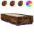 Cadru de pat cu LED, stejar fumuriu, 100x200 cm, lemn prelucrat GartenMobel Dekor