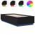 Cadru de pat cu lumini LED, negru, 90x200 cm, lemn prelucrat GartenMobel Dekor