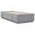Cadru de pat cu lumini LED, gri beton, 90x200 cm lemn prelucrat GartenMobel Dekor