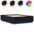Cadru de pat cu lumini LED, negru, 120x190 cm, lemn prelucrat GartenMobel Dekor
