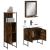 Set dulapuri de baie, 3 piese, stejar afumat, lemn prelucrat GartenMobel Dekor