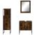 Set dulapuri de baie, 3 piese, stejar afumat, lemn prelucrat GartenMobel Dekor
