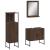 Set dulapuri de baie, 3 piese, stejar maro, lemn prelucrat GartenMobel Dekor