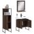 Set dulapuri de baie, 3 piese, stejar maro, lemn prelucrat GartenMobel Dekor