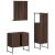 Set dulapuri de baie, 3 piese, stejar maro, lemn prelucrat GartenMobel Dekor