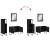 Set dulapuri de baie, 3 piese, negru, lemn prelucrat GartenMobel Dekor