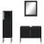 Set dulapuri de baie, 3 piese, negru, lemn prelucrat GartenMobel Dekor