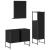 Set dulapuri de baie, 3 piese, negru, lemn prelucrat GartenMobel Dekor