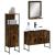Set dulapuri de baie, 3 piese, stejar afumat, lemn prelucrat GartenMobel Dekor